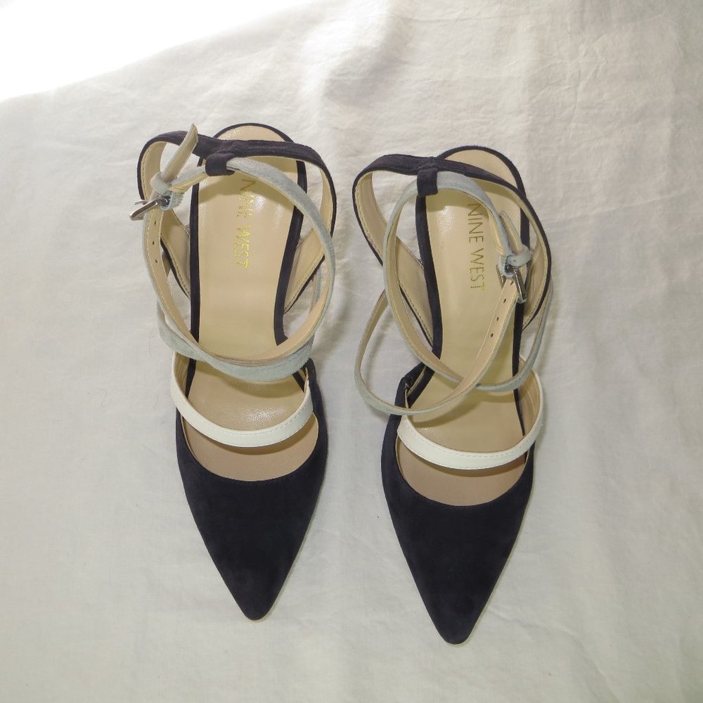 Nine West Heels Blue and White Size 6
